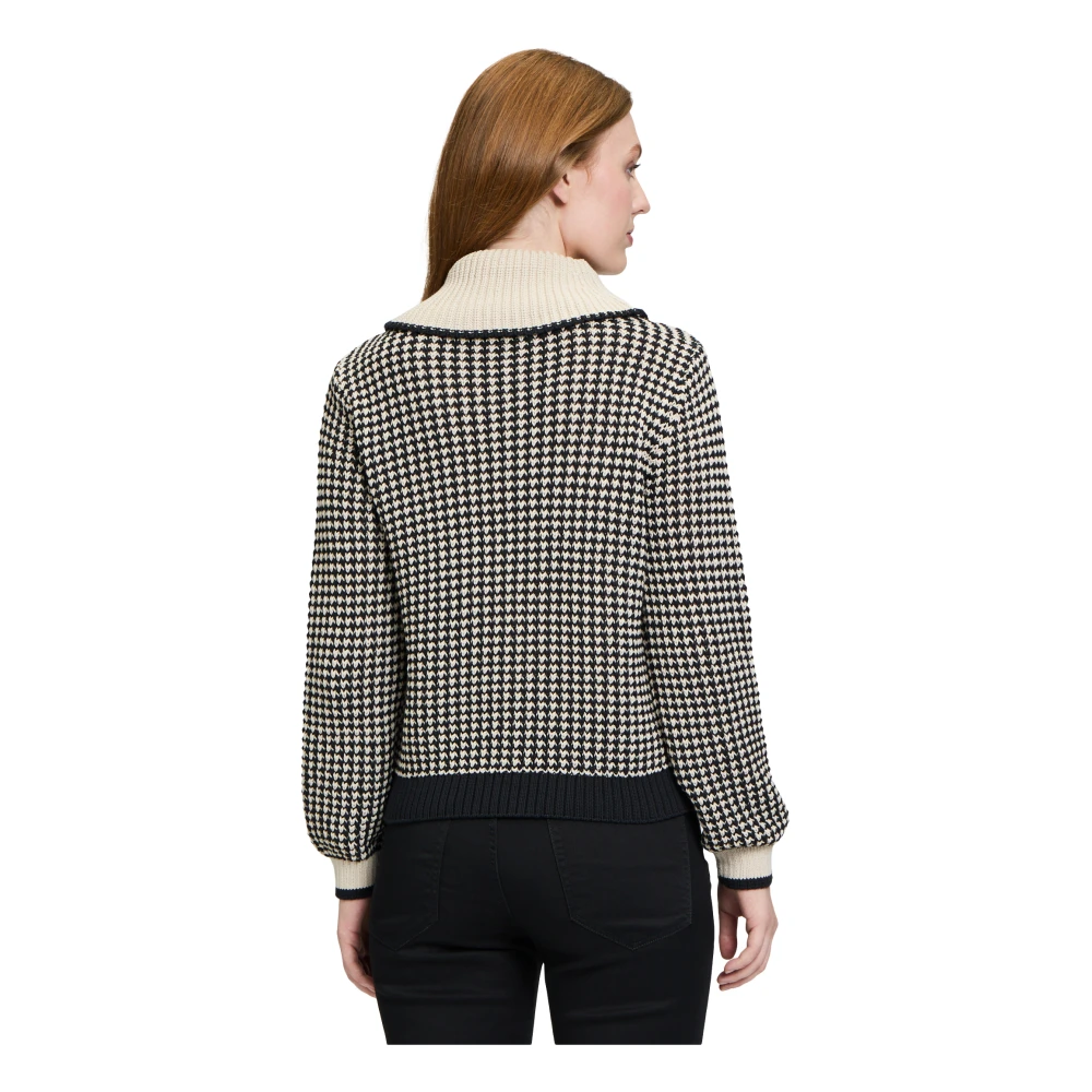 Betty & Co Gebreide trui met kraag Black Dames
