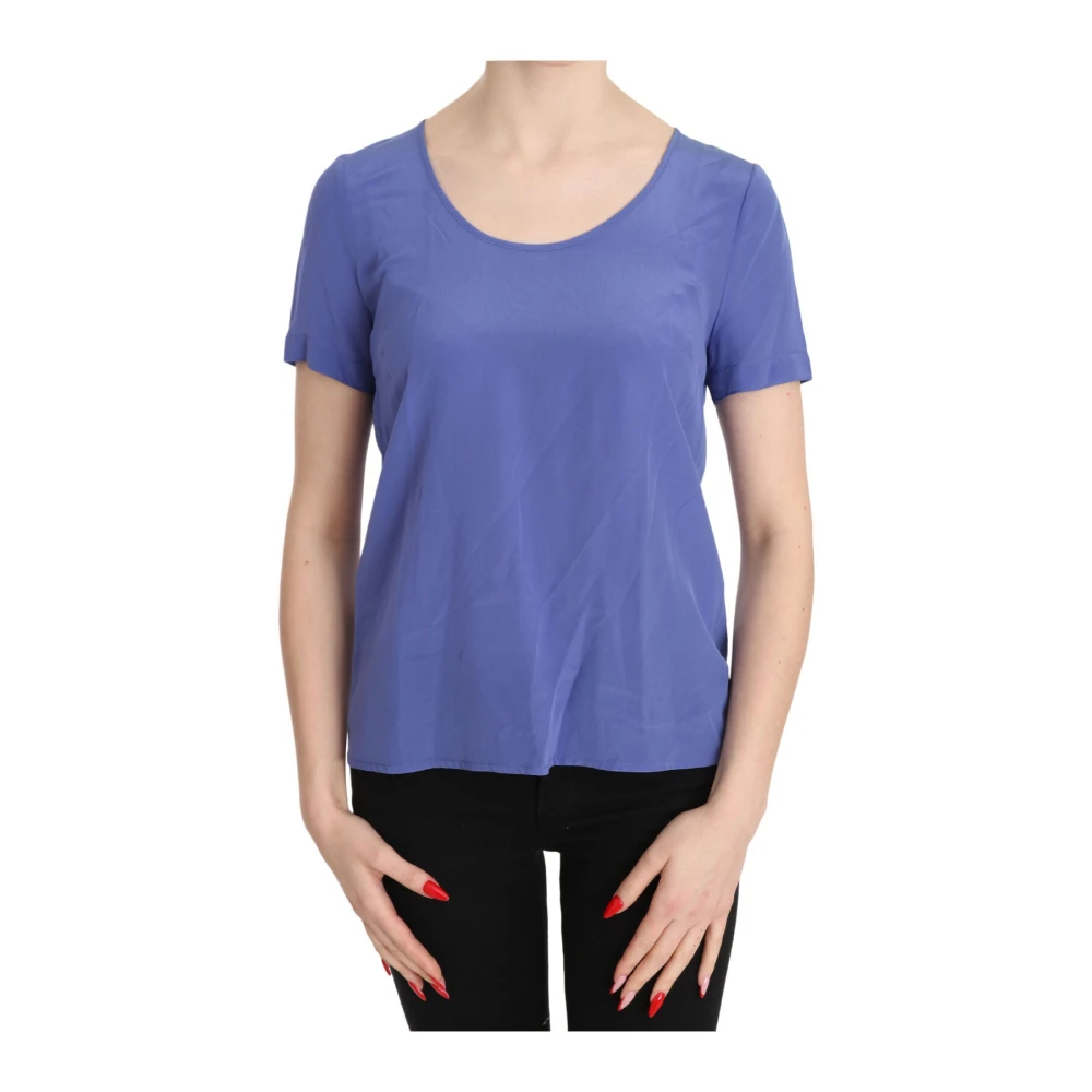 Patrizia Pepe Women's Purple Blouses, M, Short Sleeve Casual Top