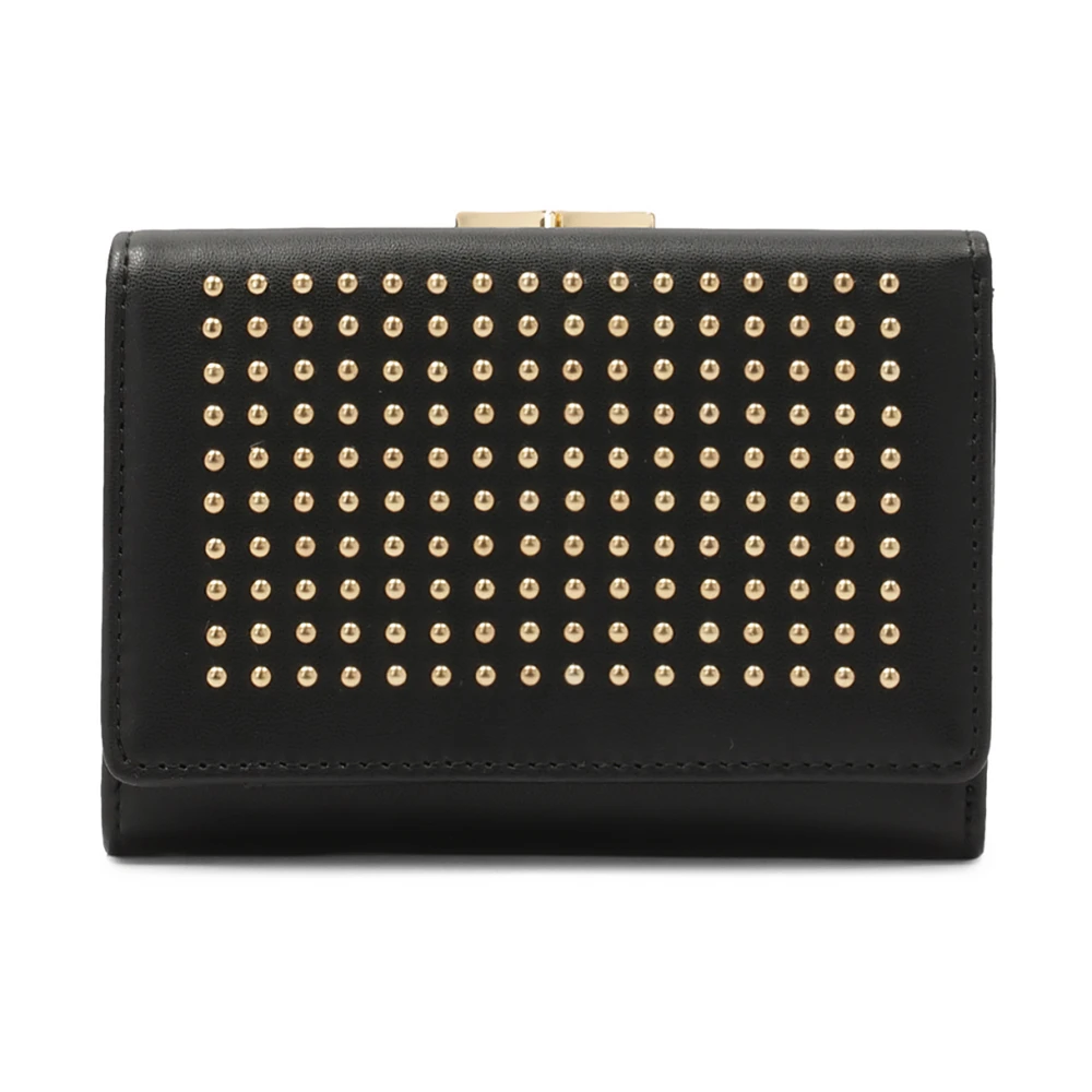 Kazar Uitgevouwen zwarte portemonnee met zilveren strass Multicolor Dames