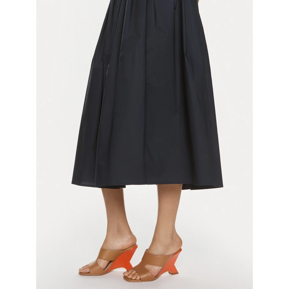 ViCOLO Navy Katoenen Midi Rok Black Dames