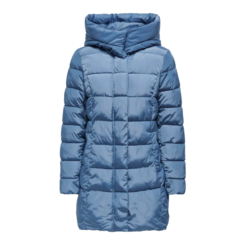 Only Gewatteerde Winterjas met Capuchon Blue Dames
