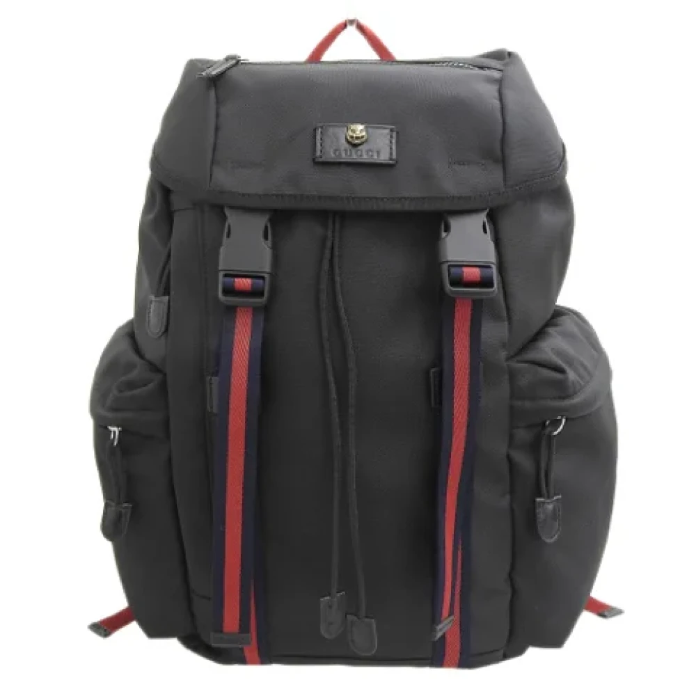 Gucci Vintage Pre-owned Canvas backpacks Black Dames