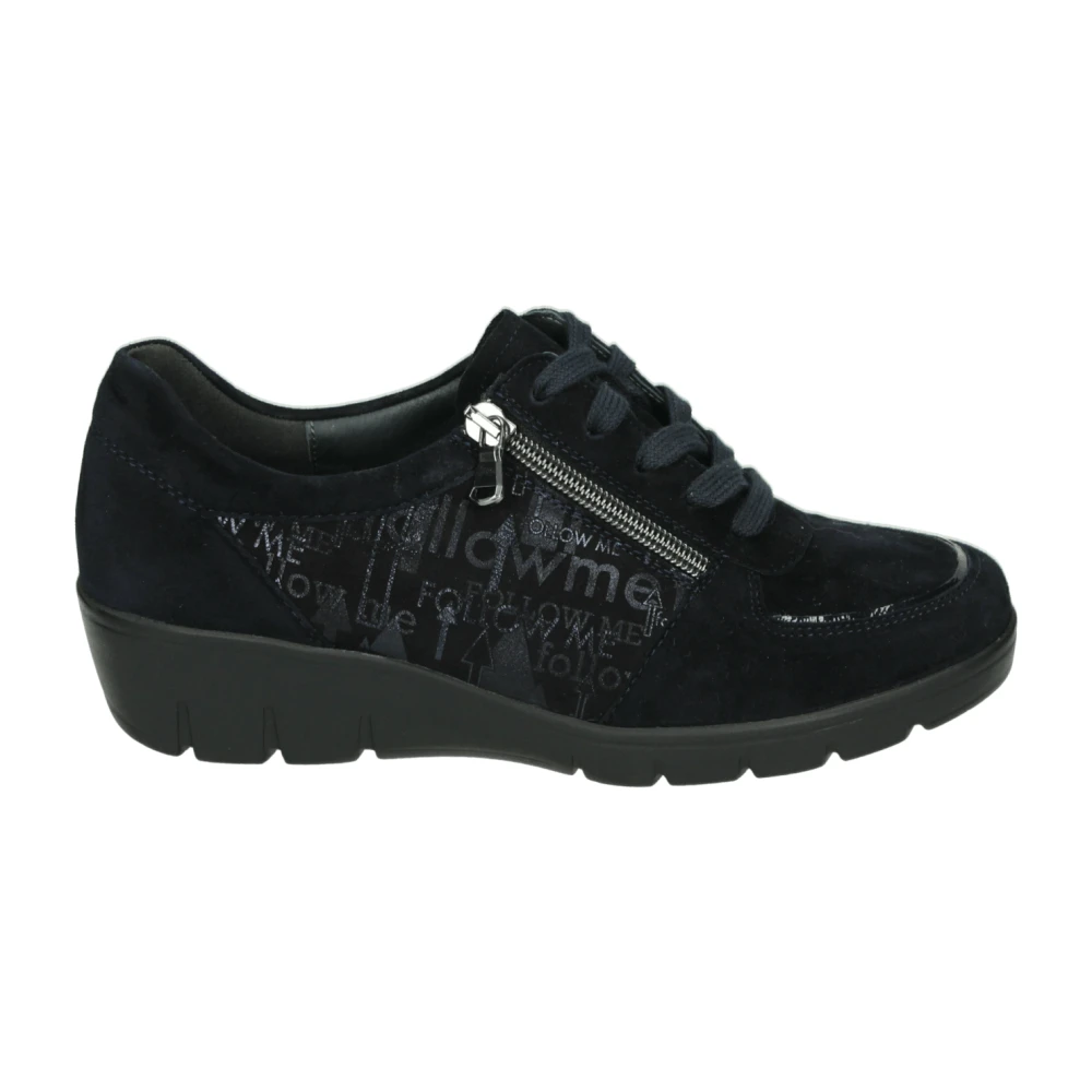 Semler Sportieve Lage Blauwe Nubuck Schoenen Dames Schoenen