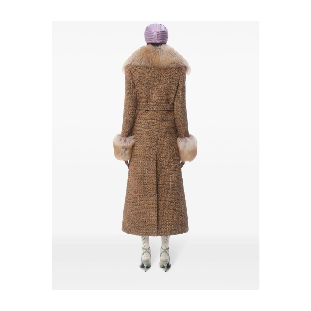 Valentino Garavani Bontafgezette Ceintuurjas met Enkele Rij Knopen Brown Dames
