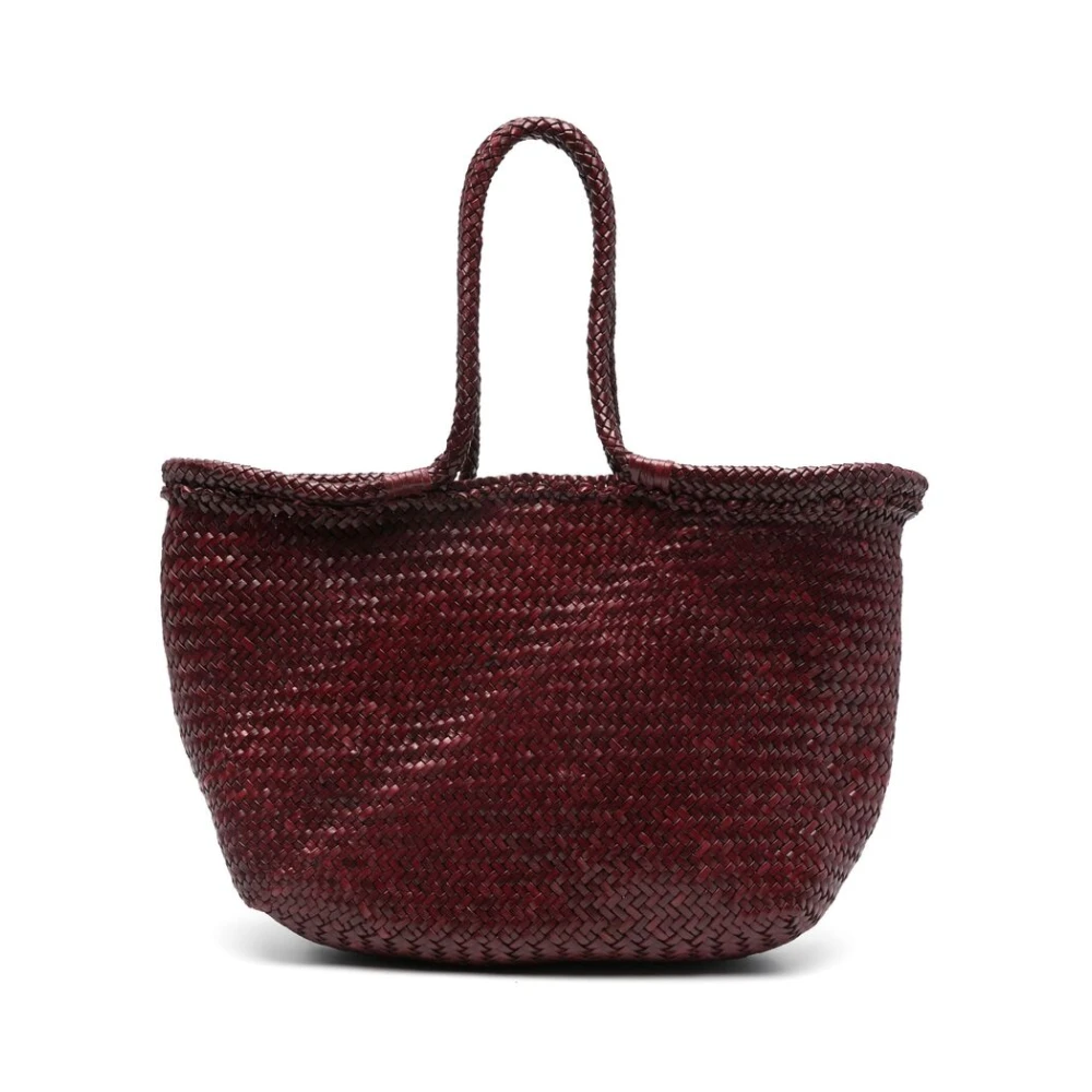 Dragon Diffusion Gevlochten Wijnrode Leren Tote Tas Red Dames