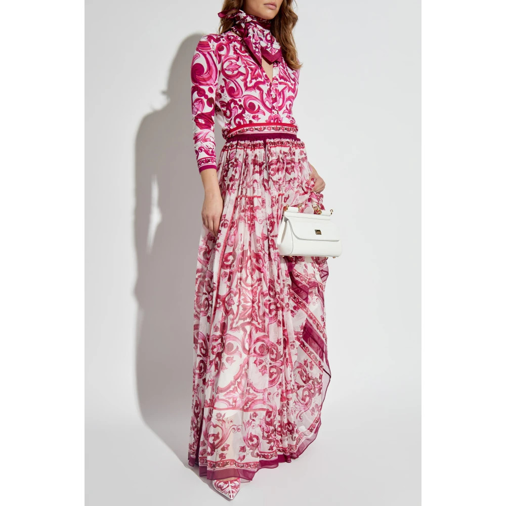 Dolce & Gabbana Cardigan met Majolica-patroon Pink Dames