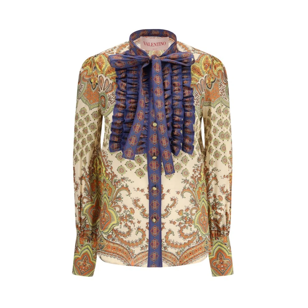 Valentino Barok Patroon Striksluiting Shirt Multicolor Dames