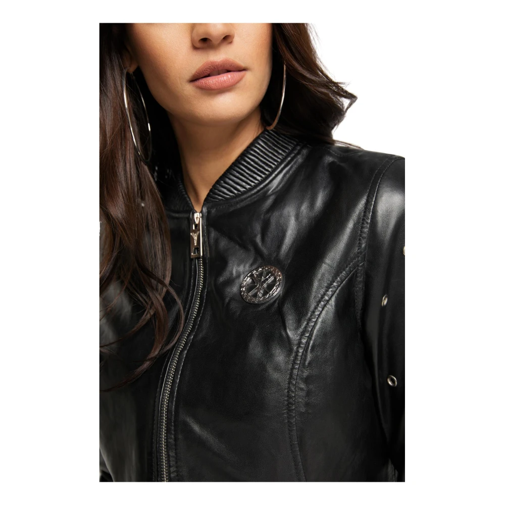 carlo colucci Studded Leren Jas Caldera Black Dames