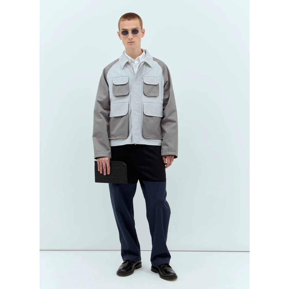 Thom Browne Seersucker Panel Field Jacket Gray Heren