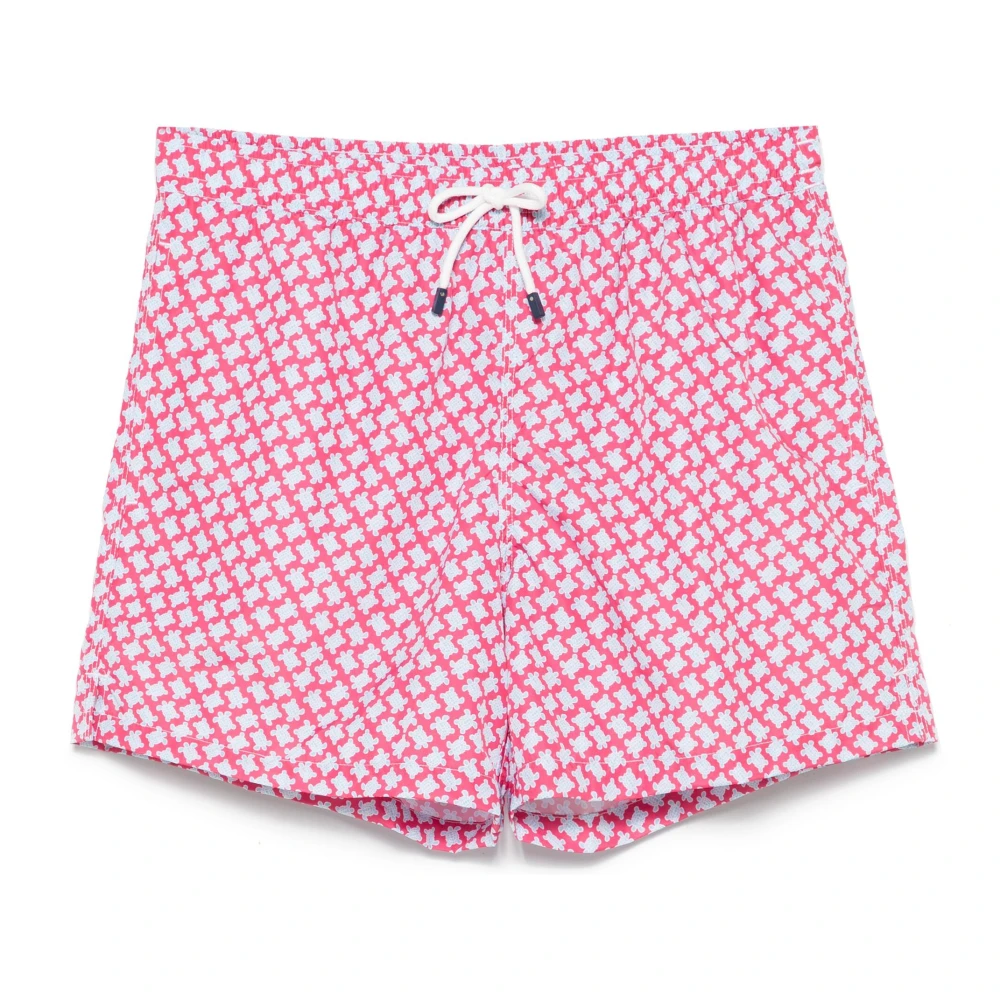 Fedeli Polyester Zwemshorts met Elastische Riem Pink Heren