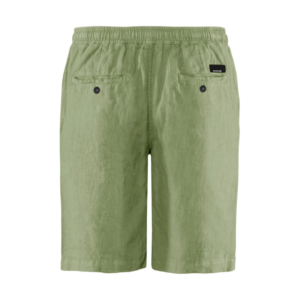 BomBoogie Comfortabele Fit Linnen Chino Shorts Beige Heren
