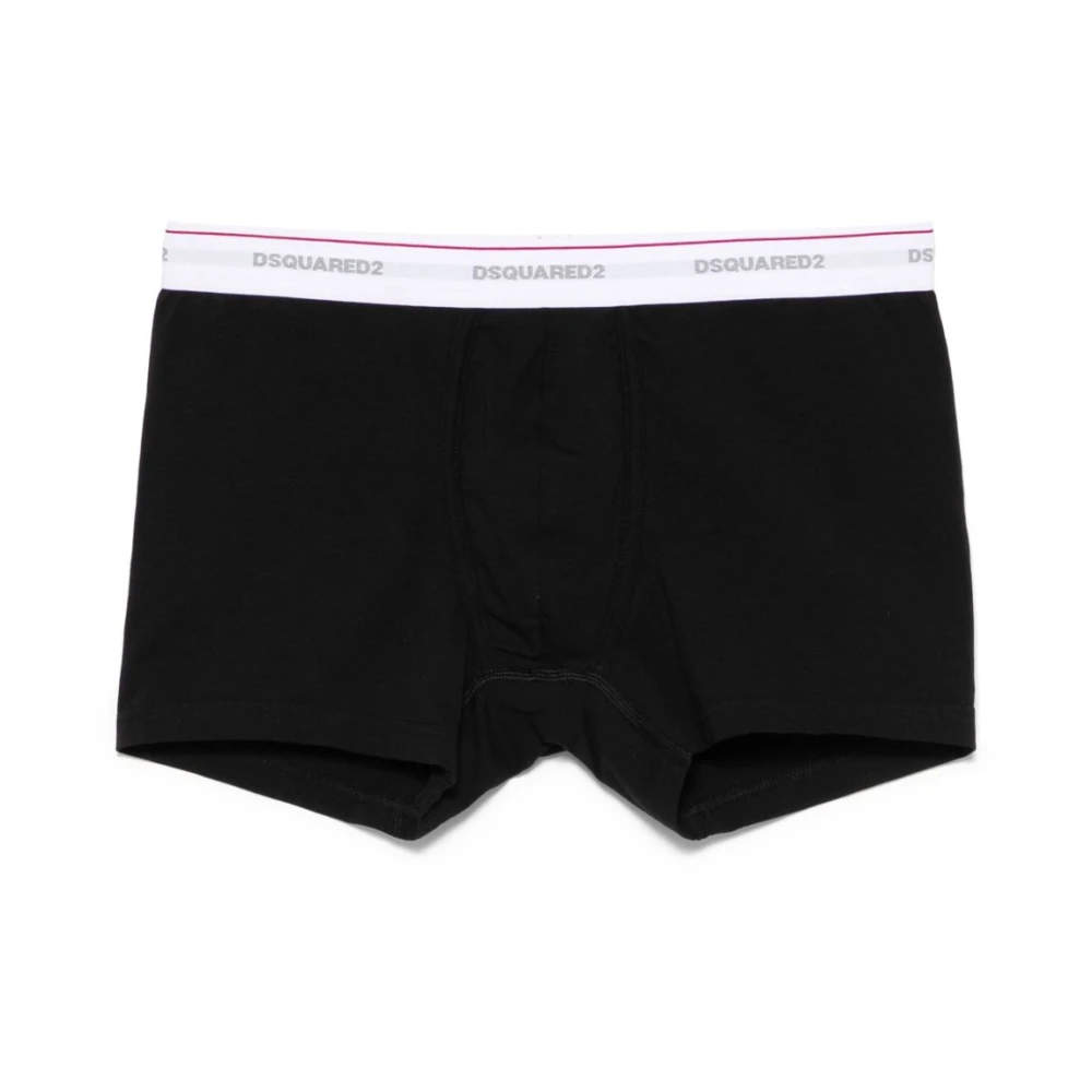 Dsquared2 Zwart Elastische Tailleband Ondergoed Black Heren