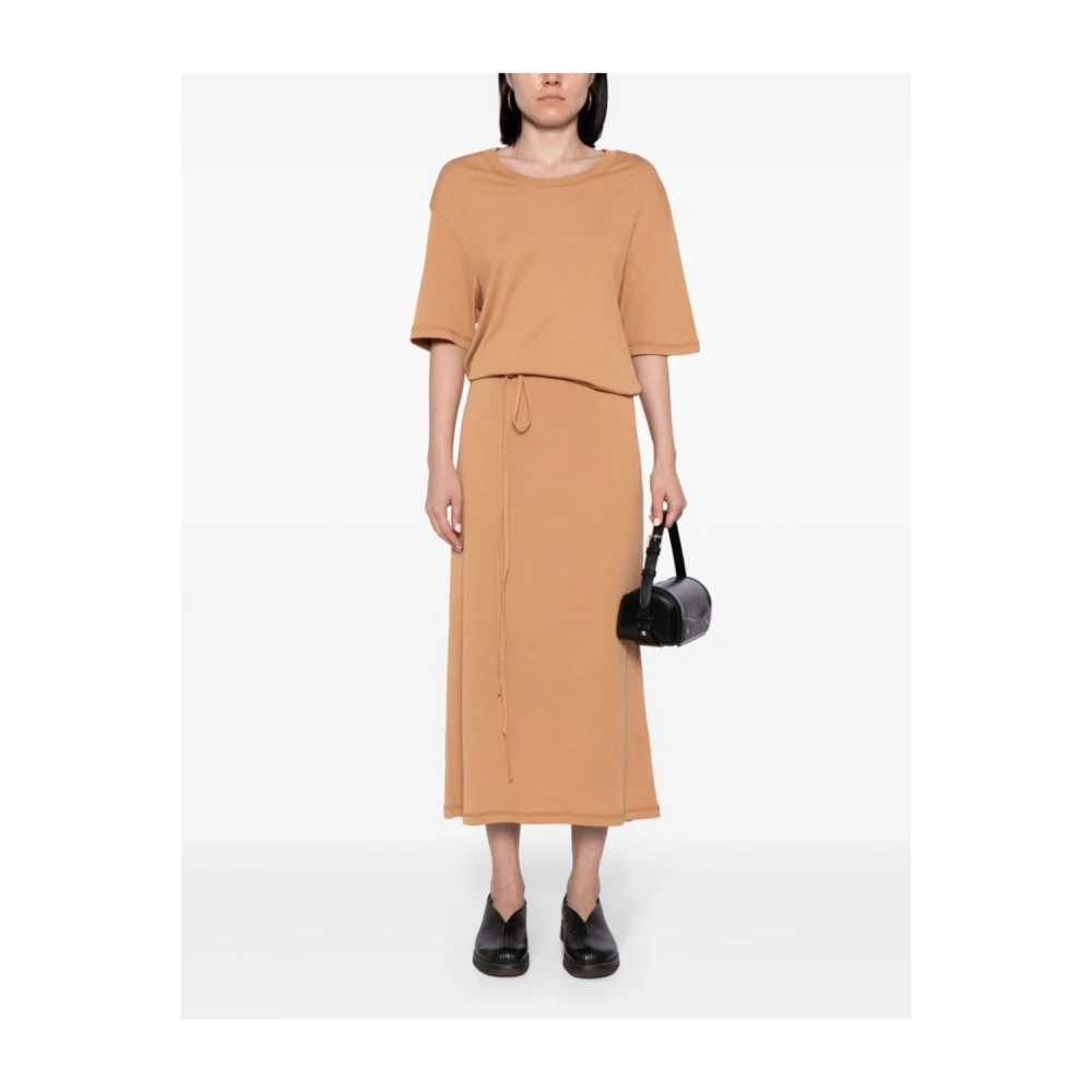 Lemaire Rib T-shirt Jurk met Riem Beige Dames