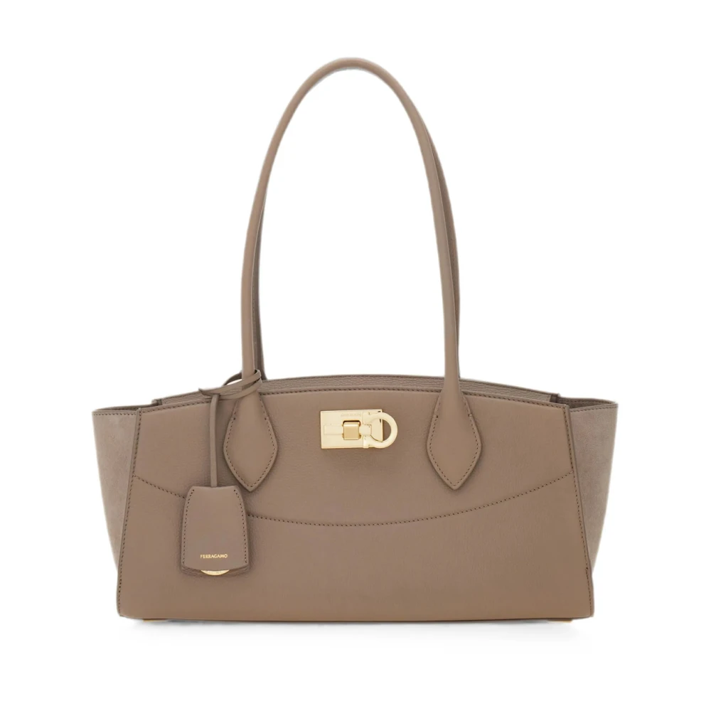 FERRAGAMO | Taupe New Ferragamo Studio soft bag East West (M) handbag | Women | PZ - Bild 3