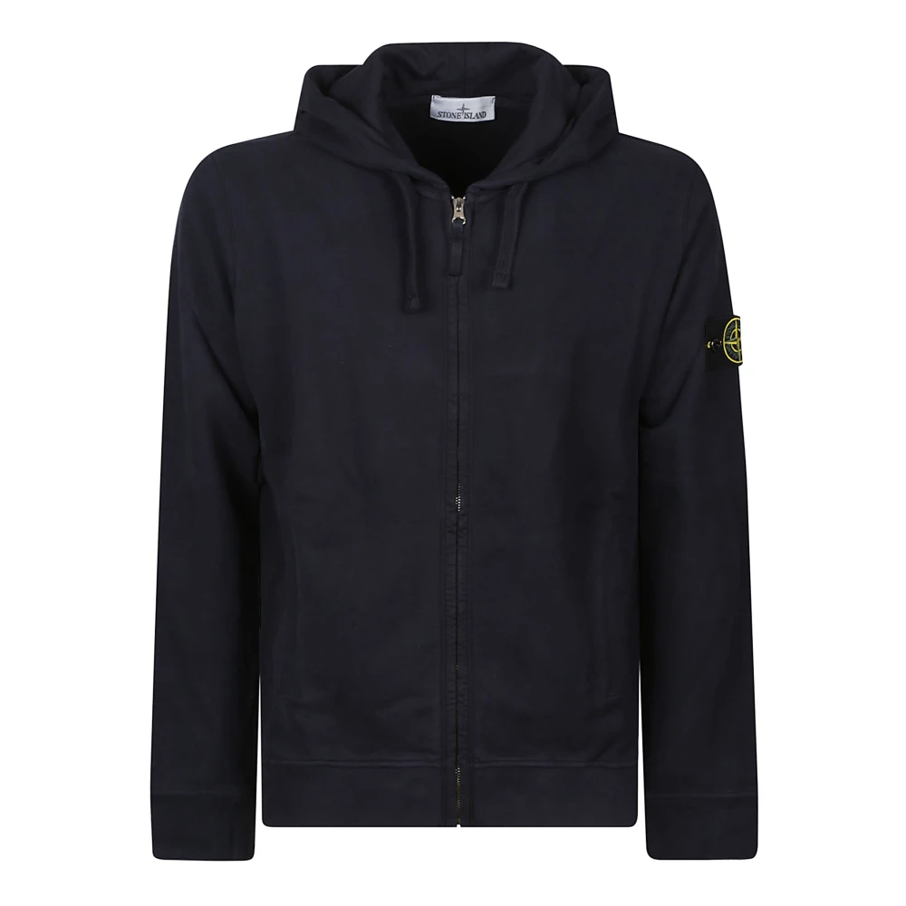 Stone Island Zip Sweatshirt för Män Blue, Herr