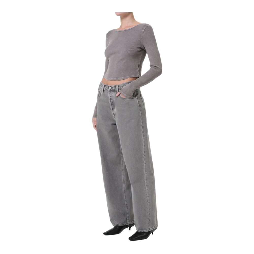 Agolde Stijlvolle T-shirt en Polo Combo Gray Dames