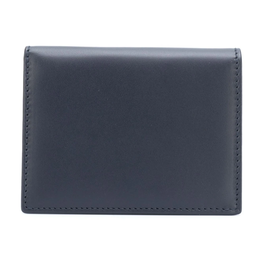 Comme des Garçons Navy Leren Portemonnee Klassieke Lijn Blue Unisex