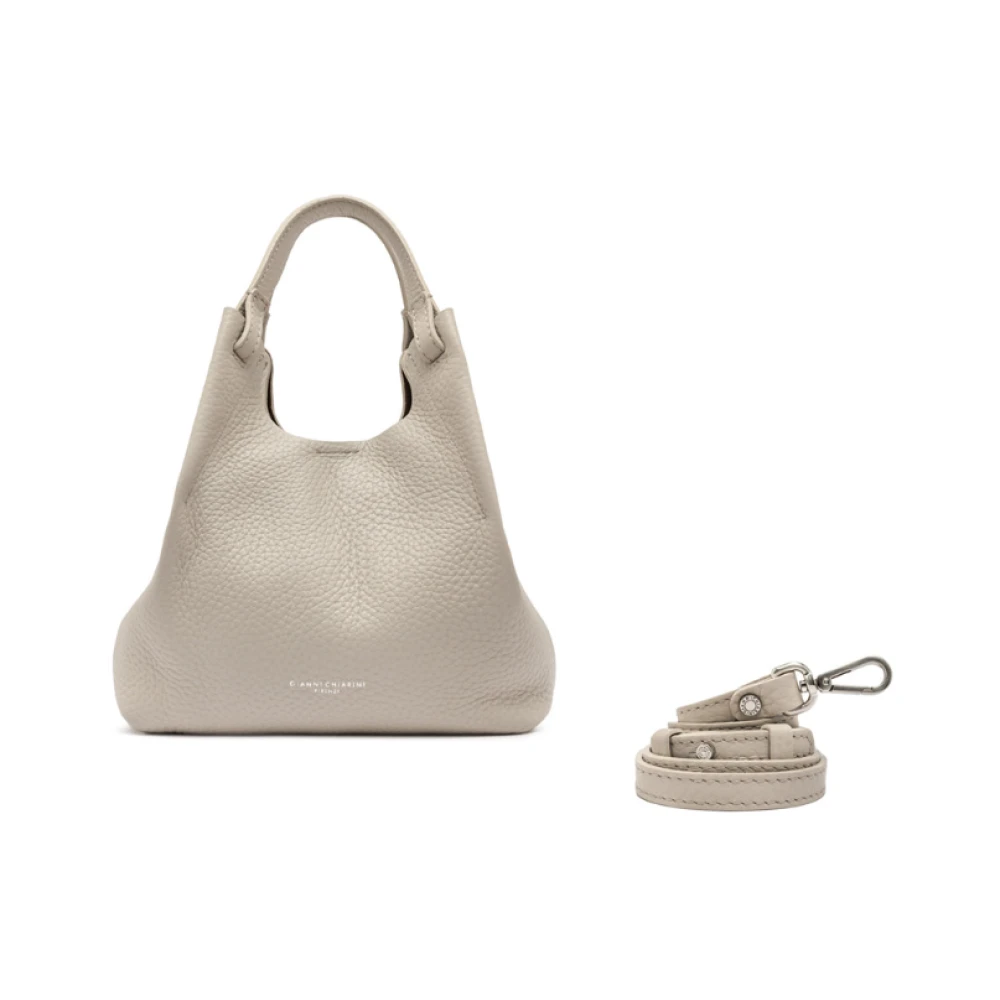 Gianni Chiarini Crème Dubbel Graan Leren Tas Beige Dames