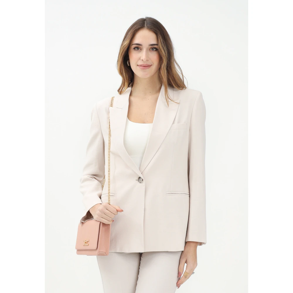 ViCOLO Beige Single-Breasted Jacket met getailleerde pasvorm Beige Dames