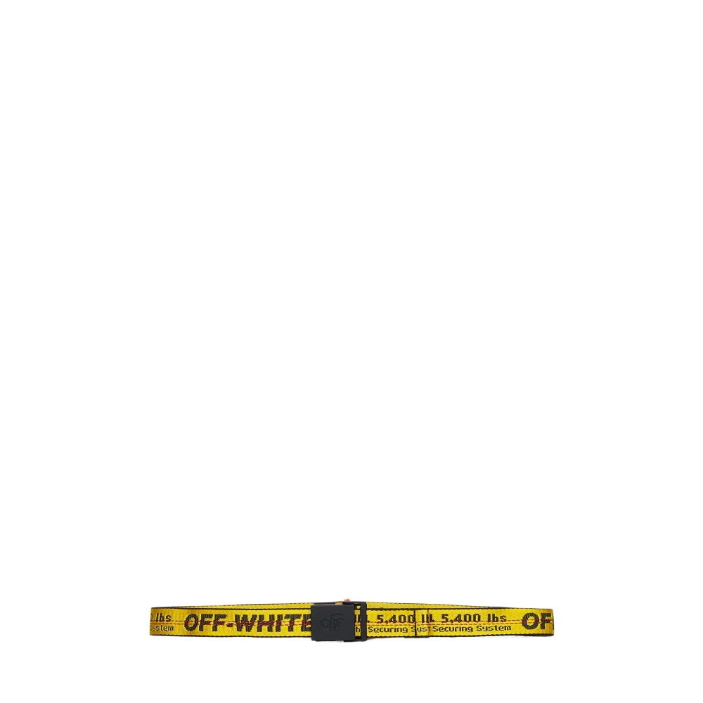 Off White Gele Logo Jacquard Elastische Riem Yellow Heren