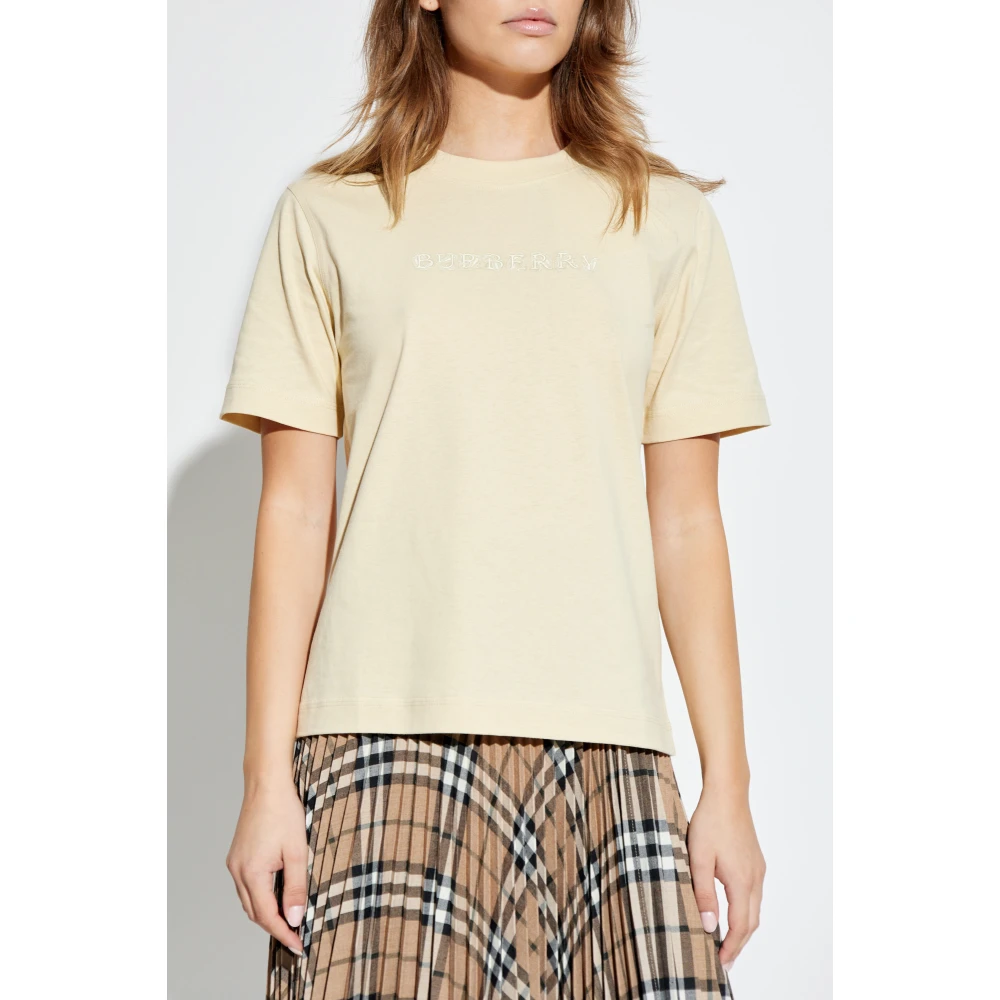 Burberry T-shirt met logo Beige Dames