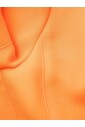 oranje-zijdemix-flared-v-hals-jurk