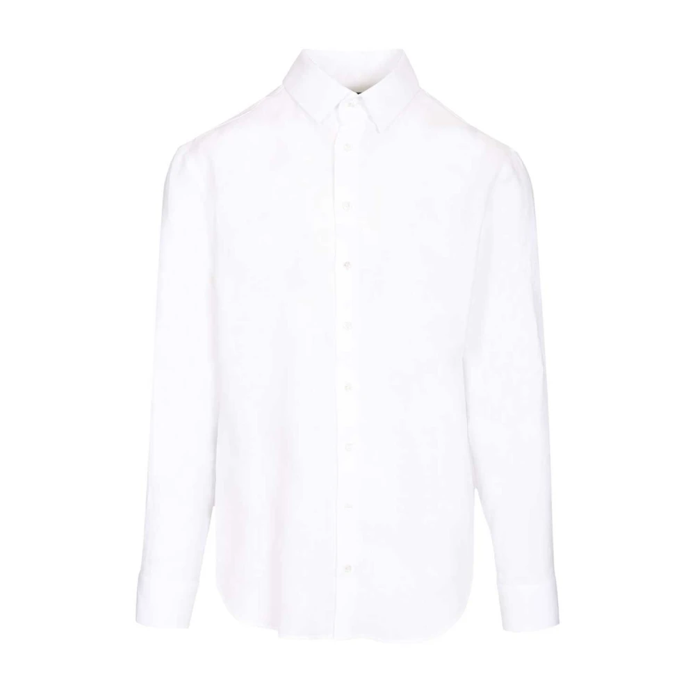 Giorgio Armani White Regular-Fit Shirt In Linen - Male - Formal Shirts - Xl - Shirts