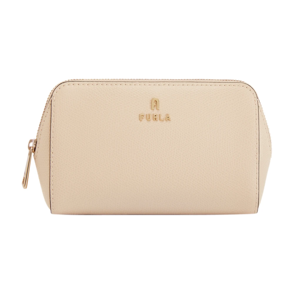 Furla Leren Cosmetica Etui met Ritssluiting Beige Dames