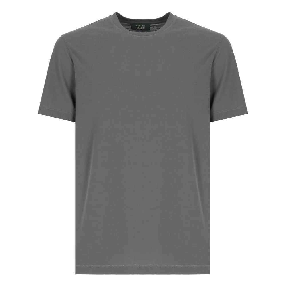 Zanone Grijze Katoenen T-shirt en Polo Gray Heren