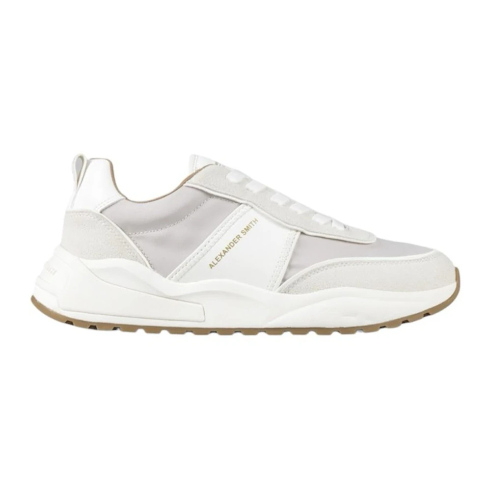 Alexander Smith Witte Eco-Dover Sneaker met RePET Inzetstukken Heren Schoenen