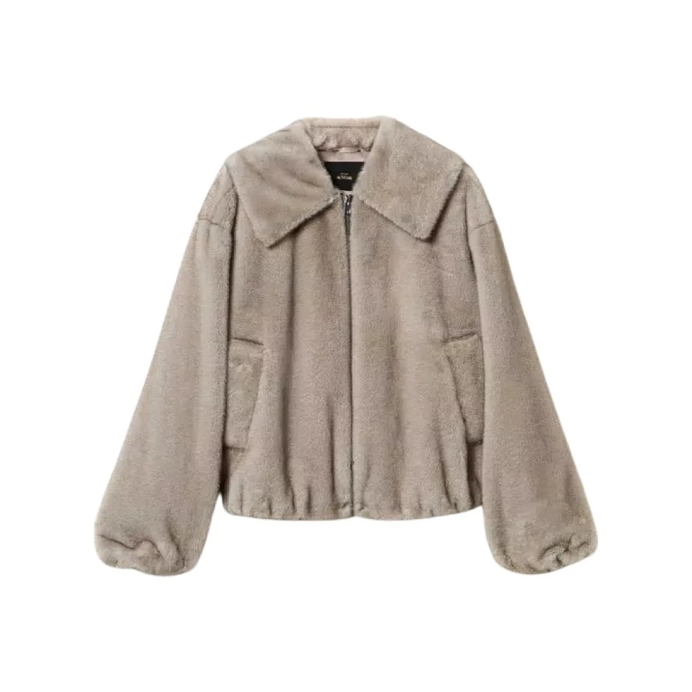 Twinset Korte Faux Fur Jas Gray Dames