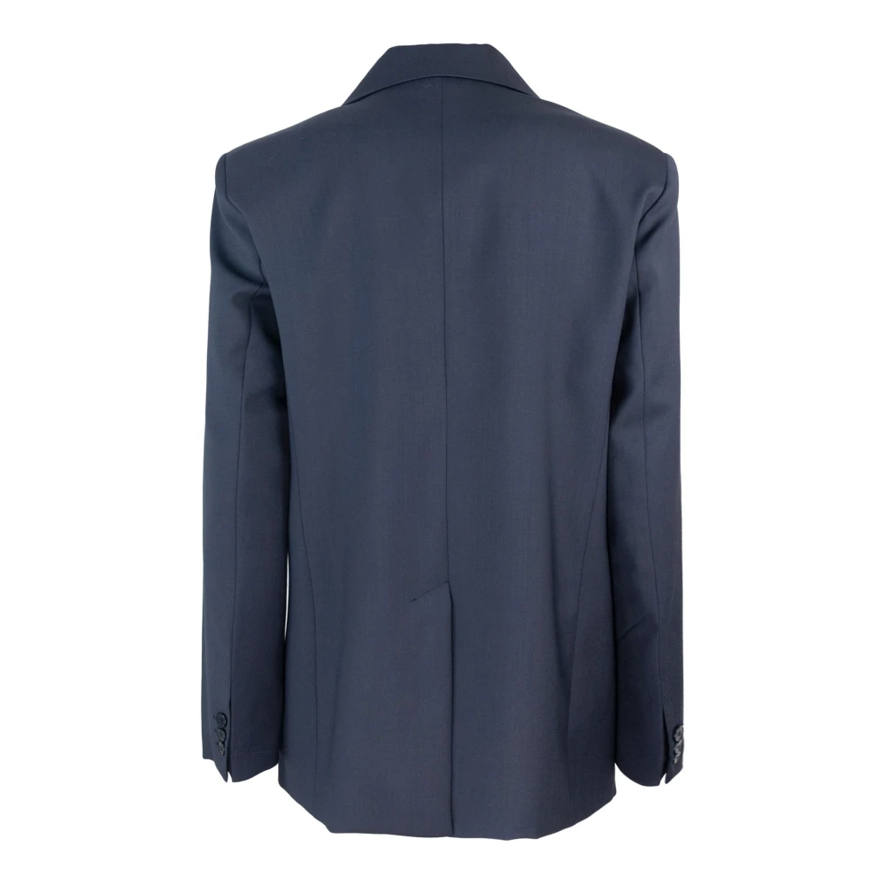 Max Mara Blauwe Wollen Jas Klassieke Stijl Blue Dames