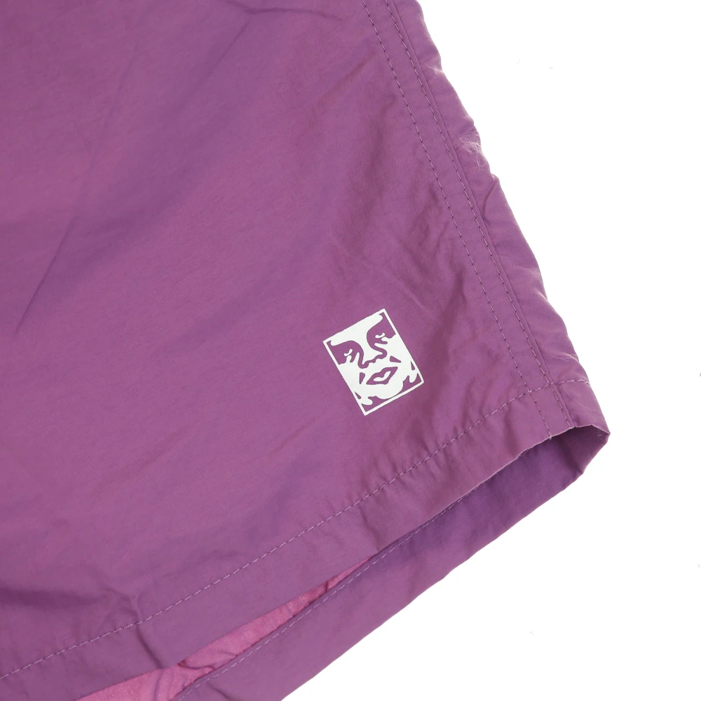 Obey Paarse Nitro Heren Shorts Lichtgewicht Stof Purple Heren