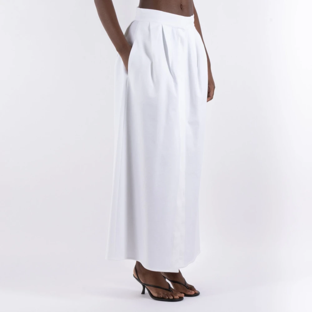 Max Mara Witte Katoenen Rok White Dames