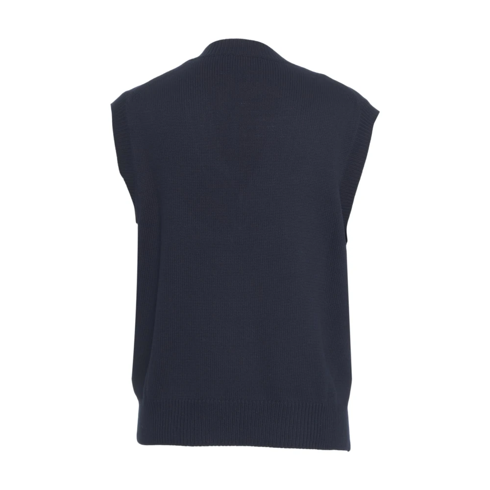 Peuterey Blauwe V-hals Gebreid Vest Blue Dames