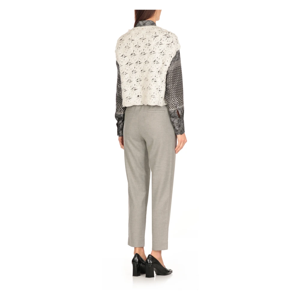 Antonelli Firenze Bloemen Mouwloze Trui Grijs Gray Dames