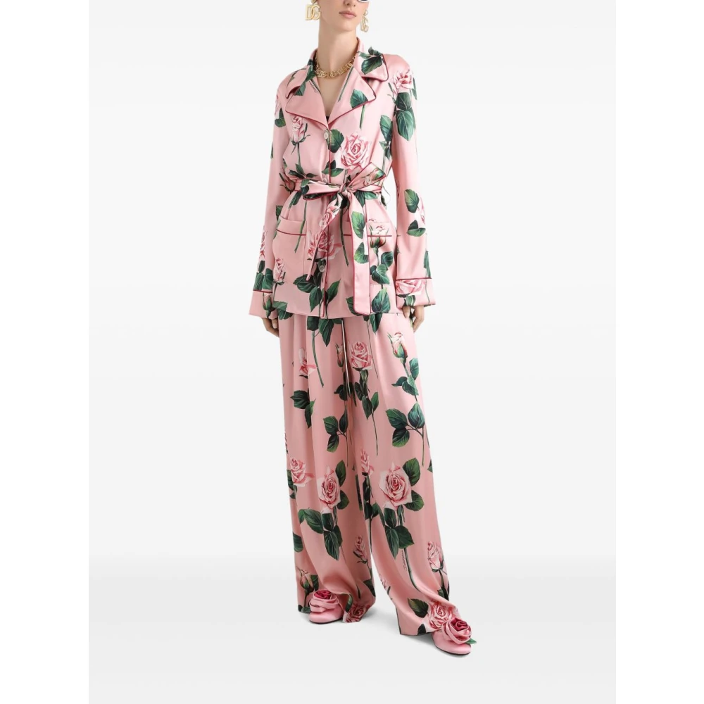 Dolce & Gabbana Roze Stijlvolle Broek Multicolor Dames