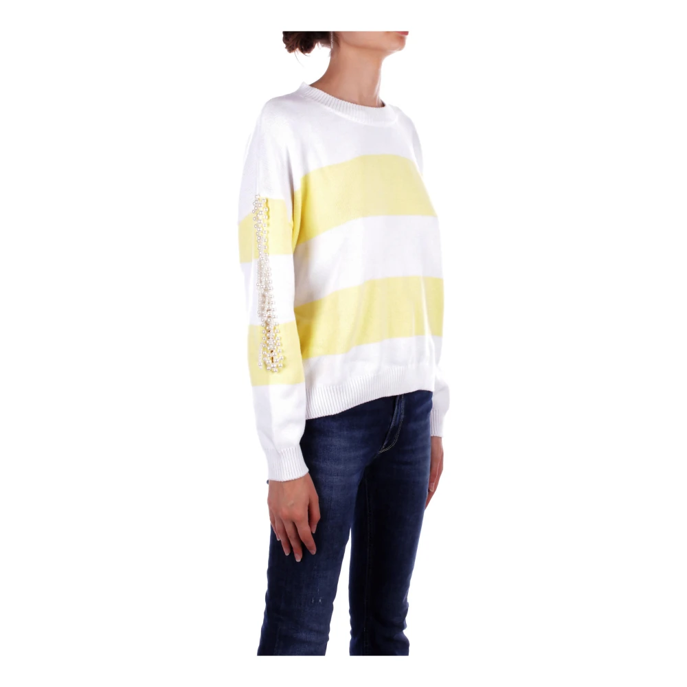 Liu Jo Witte Sweater met Cut-Out Details Multicolor Dames