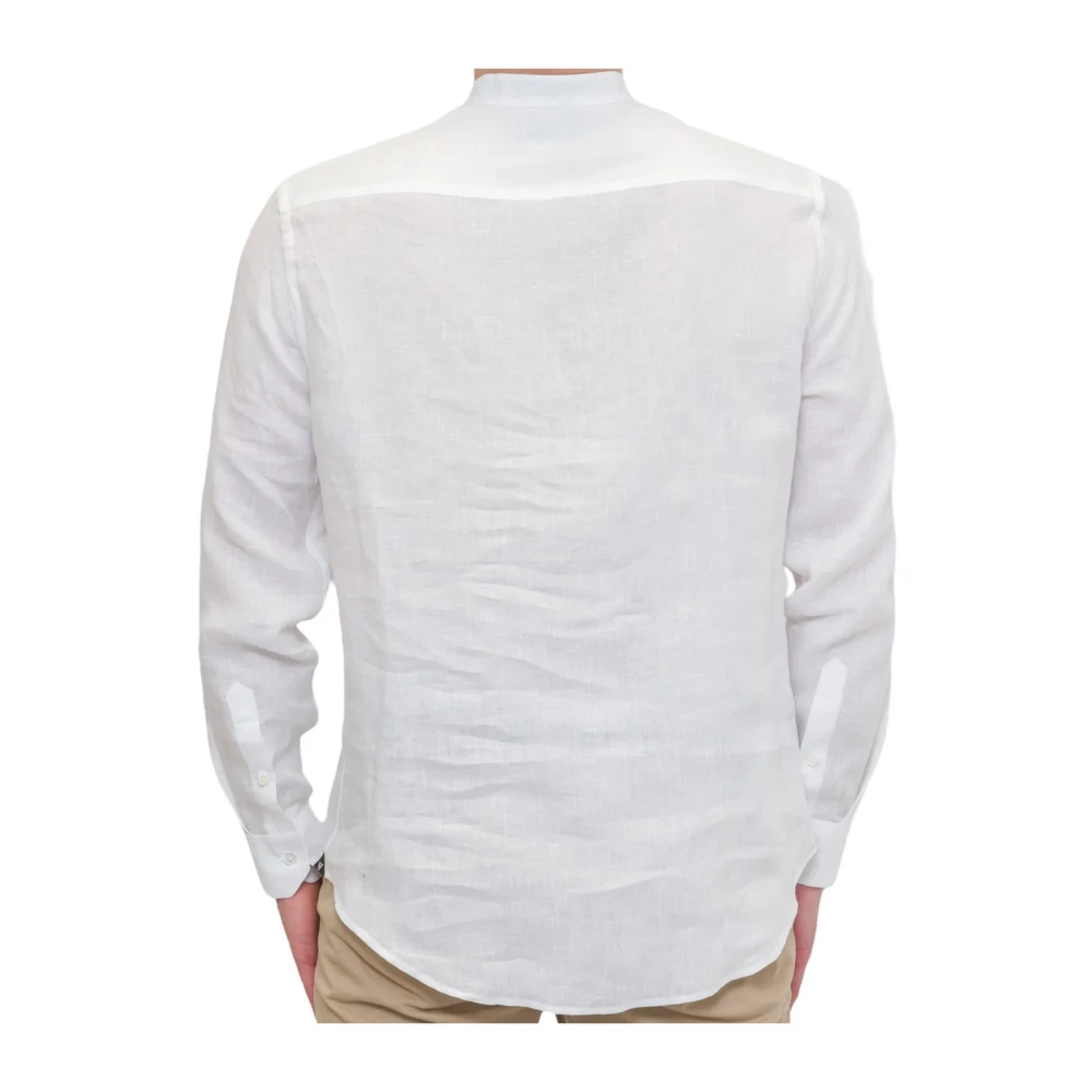 Emporio Armani Linnen Mao Shirt White Heren
