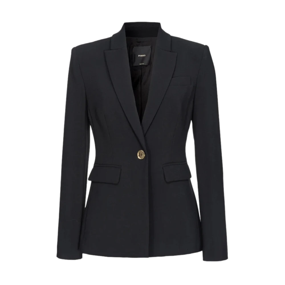 Pinko Svart Stretch Crepe Jacka