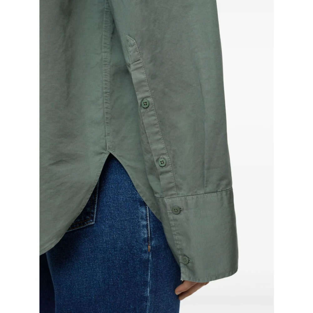 closed Groene knoopshirt met zakken Green Dames
