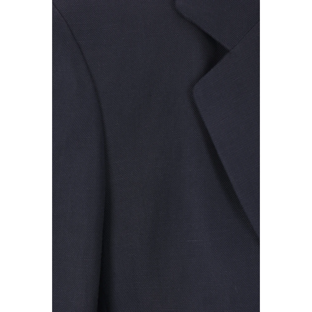 BRUNELLO CUCINELLI Blauwe Twill Jas met Monile Borduurwerk Blue Dames
