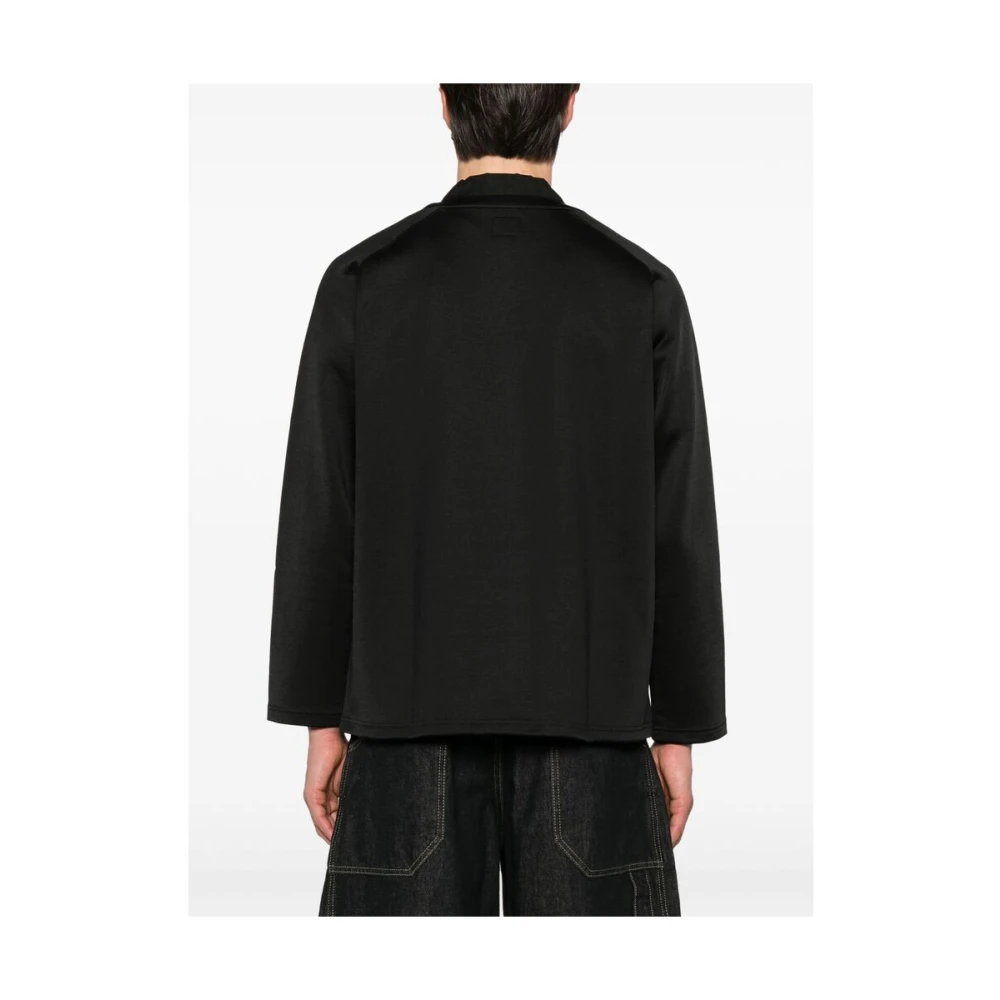 Needles Zwarte V-hals Sweater met knopen Black Heren