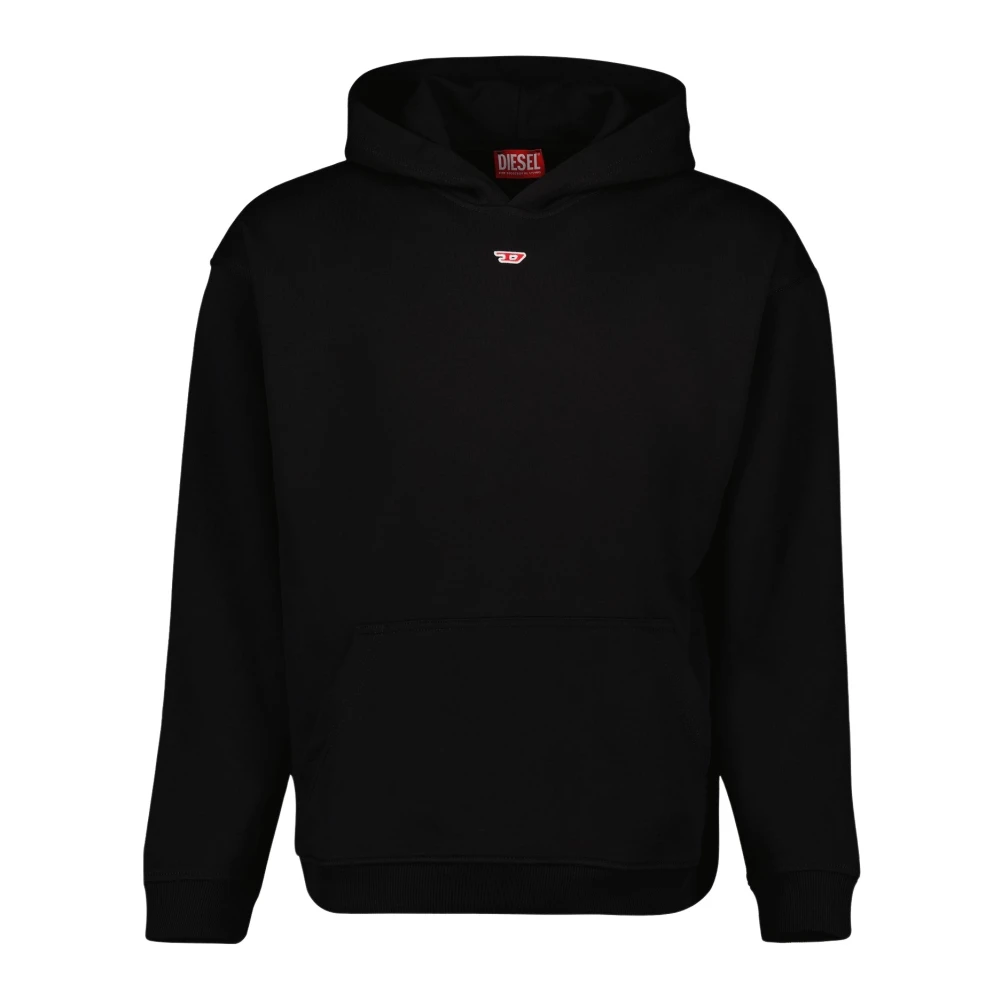 Diesel Zwarte Hoodie Herfst-Winter 2024 Mannen Black Heren