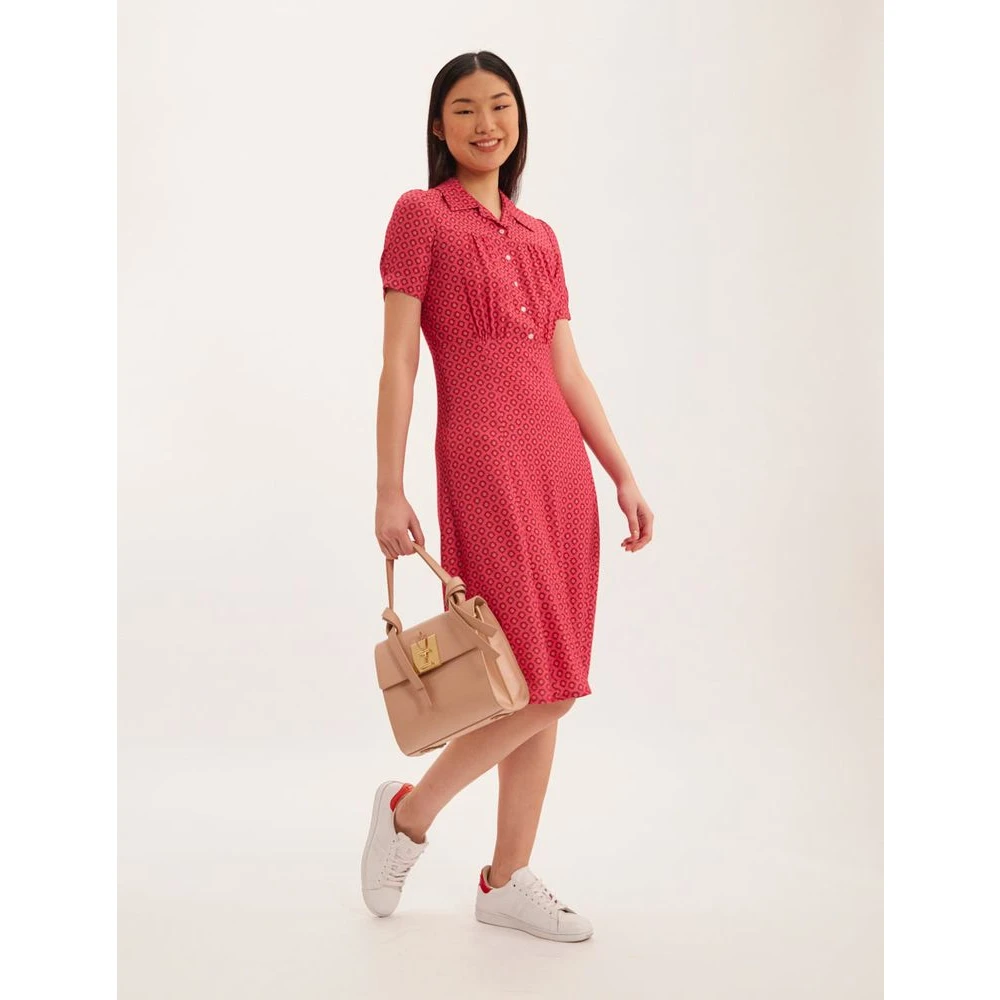 Ines De La Fressange Paris Roze Print Zomerjurk Pink Dames
