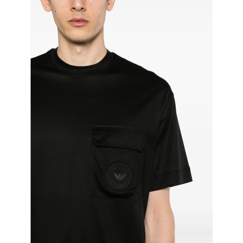 Emporio Armani Zwart Jersey Crew Neck T-shirt Black Heren