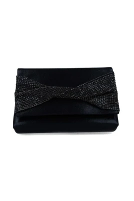 Pochette con fiocco a strass