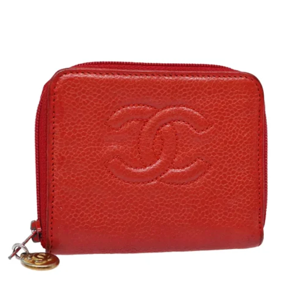 Chanel Vintage Pre-owned Leather wallets Red Dames