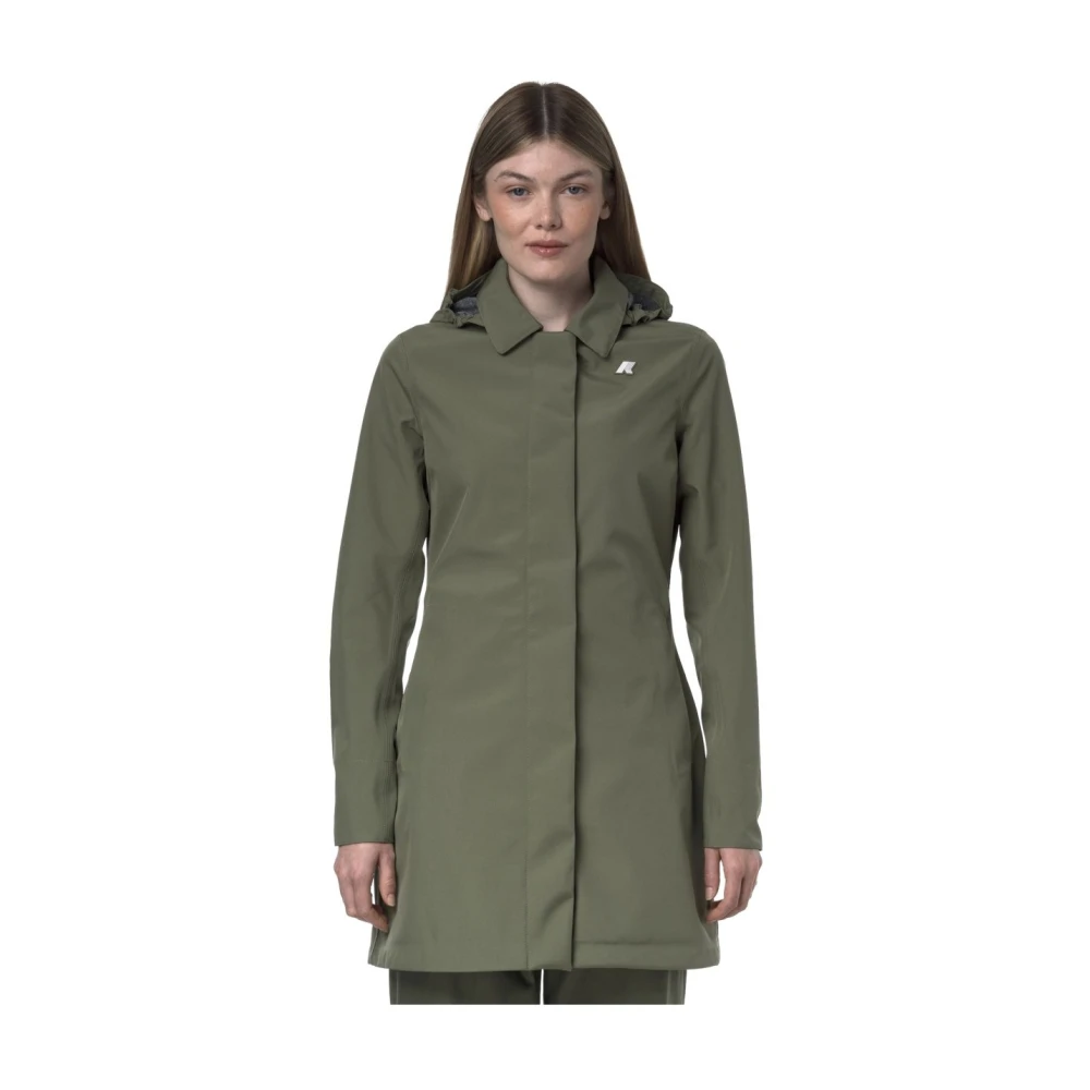 K-Way Women's Green La Mathy Bonded Jersey - Parkas - L - Coats