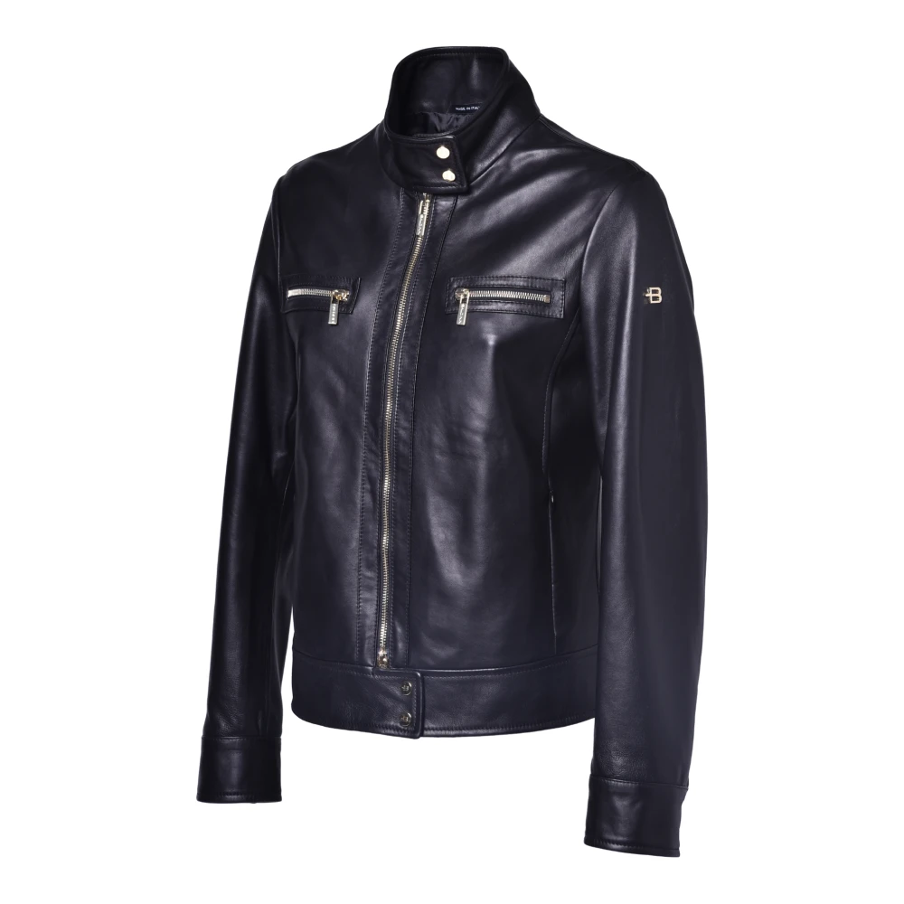 Baldinini Jacket in black nappa leather Black Dames